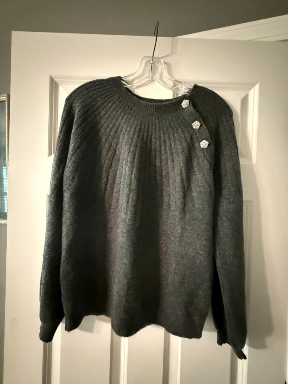 **Loft Charcoal Knit Sweater**
